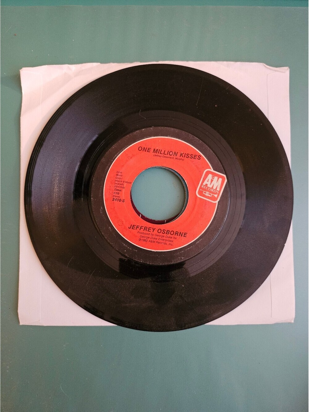 JEFFREY OSBORNE/ ONE MILLION KISSES/ I REALLY DON'T NEED NO LIGHT 45RPM VINYL